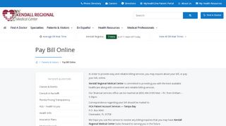 
                            5. Pay Bill Online | Kendall Regional Medical Center | Miami, FL