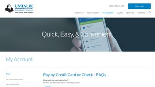 
                            6. Pay by Credit Card or Check - FAQs - Umialik Insurance ...