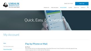 
                            2. Pay by Phone or Mail - Umialik Insurance Company