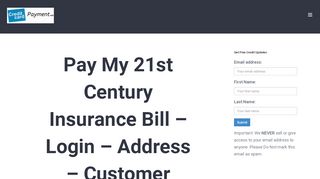 
                            7. Pay My 21st Century Insurance Bill – Login – Address ...