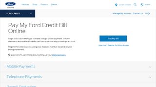 
                            10. Pay My Ford Credit Bill | Customer Support | Official Site of ...