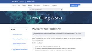 
                            4. Pay Now for Your Facebook Ads | Facebook Ads Help Center