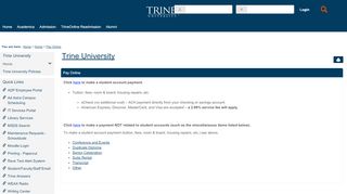 
                            8. Pay Online - Main View | Home | Trine University