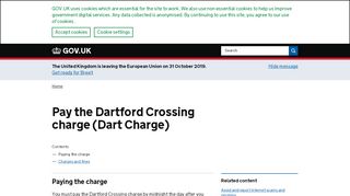 
                            10. Pay the Dartford Crossing charge (Dart Charge) - GOV.UK