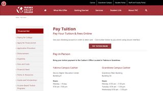 
                            8. Pay Tuition - Financial Aid - Yakima Valley College