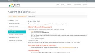 
                            2. Pay Your Bill Online | Altima Telecom