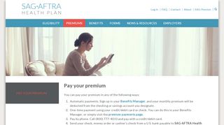 
                            3. Pay your premium | SAG-AFTRA Plans