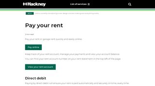 
                            2. Pay your rent | Hackney Council