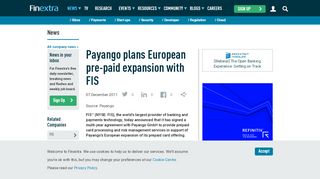 
                            7. Payango plans European pre-paid expansion with FIS