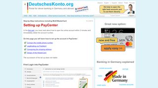 
                            5. PayCenter | opening and setup account & card Onlinekonto.de