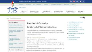 
                            7. Paycheck Information | JCPS