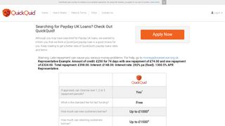 
                            4. Payday UK Loans - Apply at QuickQuid for Short Term Loans