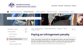 
                            8. Paying an infringement penalty - Australian Maritime Safety Authority