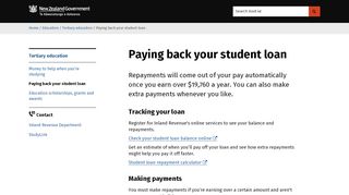 
                            6. Paying back your student loan - NZ Government