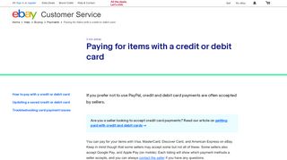 
                            5. Paying for items with a credit or debit card | eBay