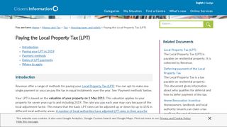 
                            8. Paying the Local Property Tax (LPT) - citizensinformation.ie