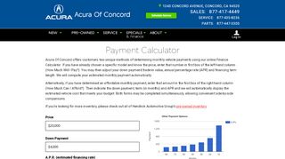 
                            8. Payment Calculator - Acura of Concord