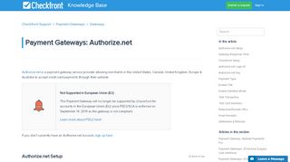 
                            2. Payment Gateways: Authorize.net – Checkfront Support