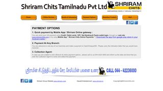 
                            2. payment options - Login Shriram Chits Tamilnadu P Ltd