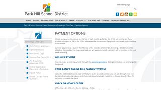 
                            9. Payment Options - Park Hill School District