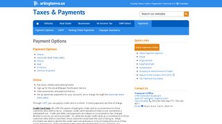 
                            2. Payment Options - Taxes & Payments - Arlington County