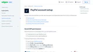 
                            3. PayPal account setup | Adyen Docs