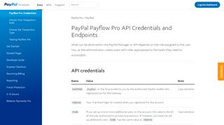 
                            4. PayPal Payflow Pro API Credentials and Endpoints - PayPal ...