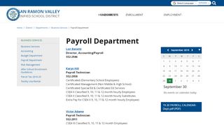 
                            7. Payroll Department - San Ramon Valley Unified School District