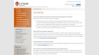 
                            9. Payroll FAQs - UT Health San Antonio