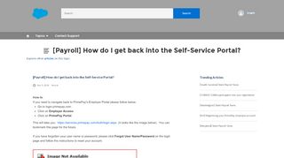 
                            8. [Payroll] How do I get back into the Self-Service Portal?