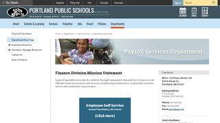 
                            2. Payroll Services / Department Main Page - Portland Public Schools