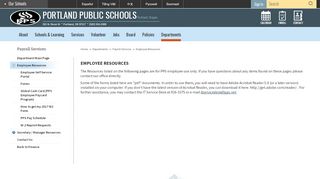 
                            1. Payroll Services / Employee Resources - Portland Public Schools