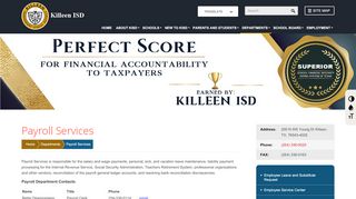 
                            4. Payroll Services | KISD - Killeen ISD