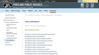 
                            3. Payroll Services / Time & Attendance - Portland Public Schools