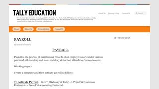 
                            9. PAYROLL ~ Tally Education