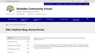 
                            2. P&C, Uniform Shop, Parent Portal - Wadalba Community School