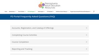 
                            2. PD Portal FAQ - PA Adult Education Resources
