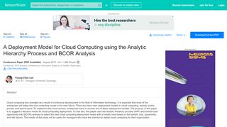 
                            5. (PDF) A Deployment Model for Cloud Computing using the ...