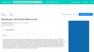 
                            9. (PDF) Almalaurea: SIC transit Gloria mundi - researchgate.net