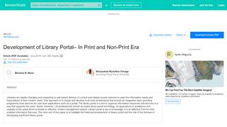 
                            6. (PDF) Development of Library Portal– In Print and Non-Print Era