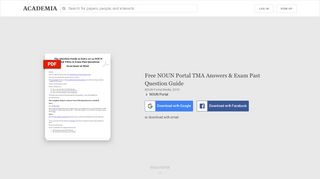 
                            8. (PDF) Free NOUN Portal TMA Answers & Exam Past Question Guide ...