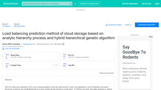 
                            6. (PDF) Load balancing prediction method of cloud storage ...