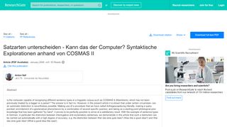 
                            7. (PDF) Satzarten unterscheiden - Kann das der Computer ...