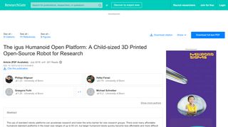 
                            5. (PDF) The igus Humanoid Open Platform: A Child-sized 3D ...