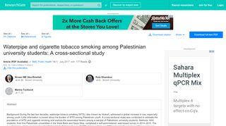 
                            8. (PDF) Waterpipe and cigarette tobacco smoking among ...