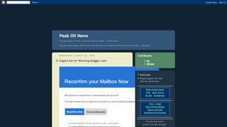 
                            5. Peak Oil News: Urgent Server Warning blogger.com