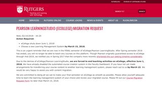 
                            2. Pearson LearningStudio (eCollege) Migration Request ...