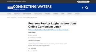 
                            8. Pearson Realize Login Instructions - Connecting Waters ...