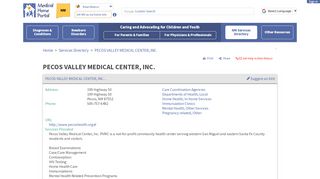 
                            7. PECOS VALLEY MEDICAL ... - New Mexico Medical Home Portal