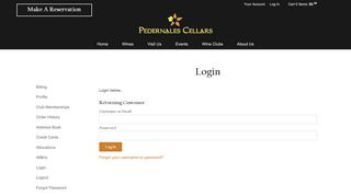 
                            3. Pedernales Cellars - Login